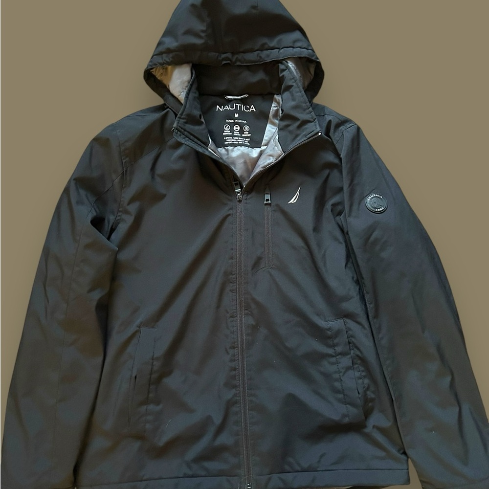 Nautica men’s black puffer windbreaker jacket size medium